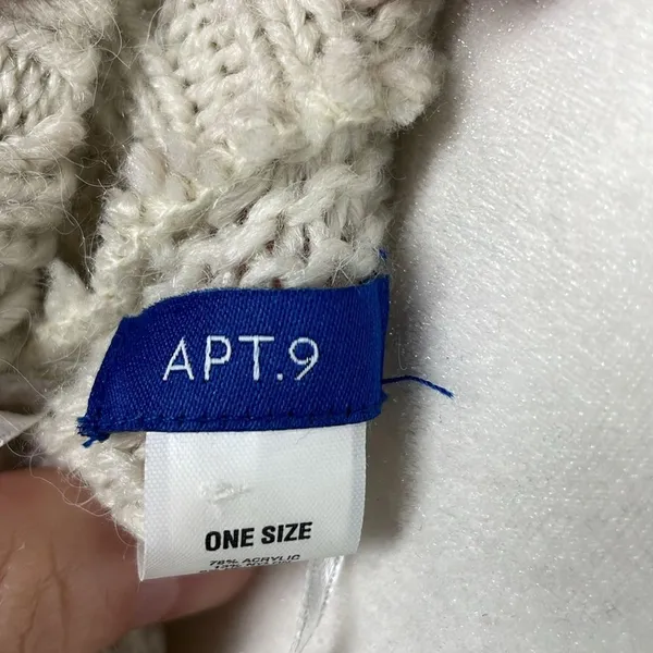Apt. 9 Honor Roll Knit Cable Fringe Poncho Sweater Ivory Off White - Image 8