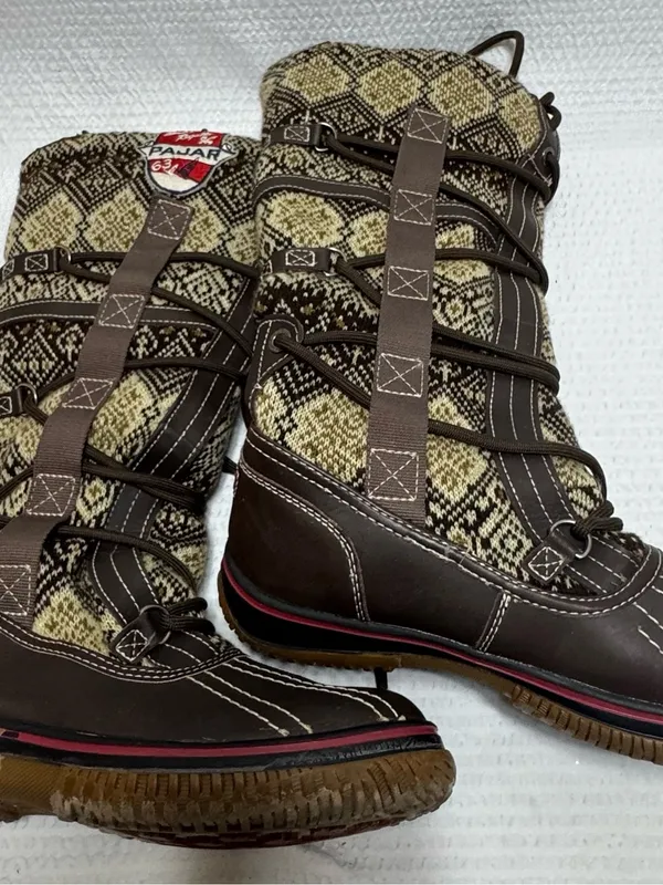 Pajar 63 women’s Brown Patterned Lace-Up Winter Boots snow 7. - 71/2 - Image 10
