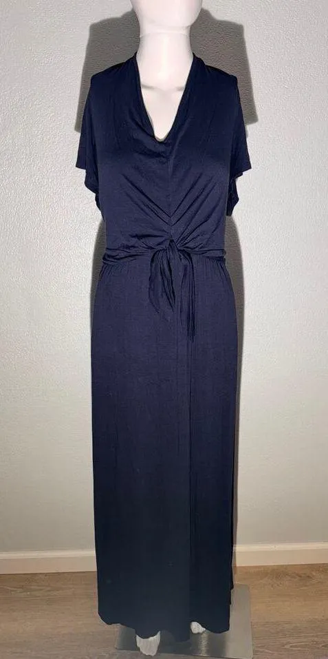 Lane Bryant Navy Blue Tie Front Maxi Dress Size 18/20 | Soft Stretch Jersey - Image 3
