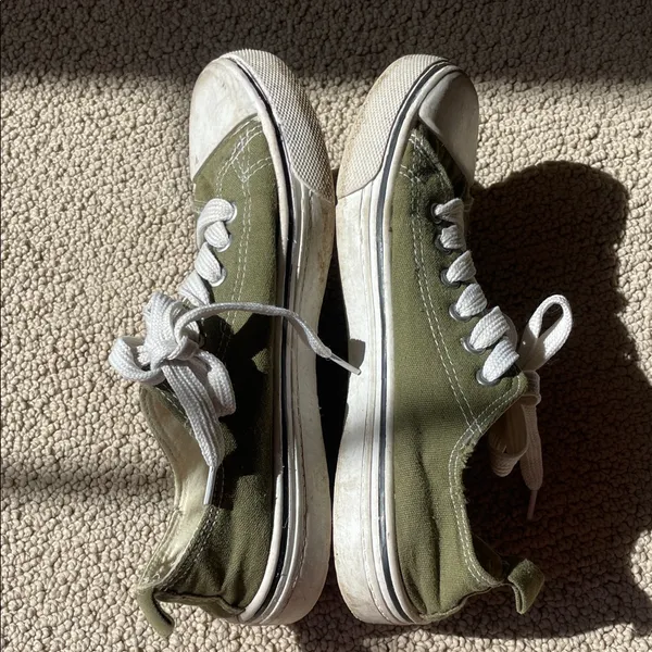 Rue 21 Olive Green Low-Top Canvas Sneakers - Image 6