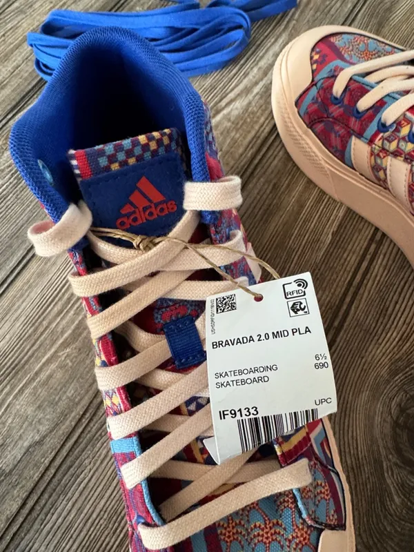 Adidas bravada shoes Multicolor Patterned High-Top Sneakers size 8 NEW colorful - Image 5