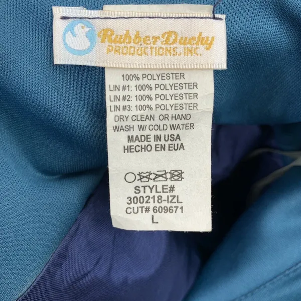Rubber Ducky L Romper Teal Blue Sweetheart Neck Pleated Tulle Lining Made in USA - Image 3