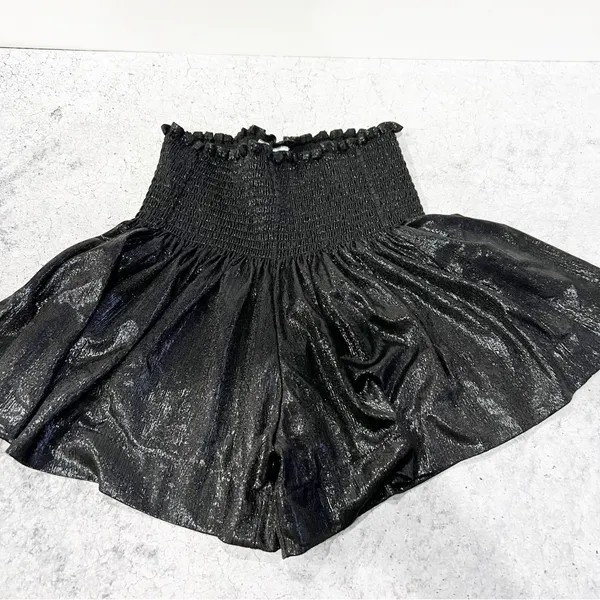 Queen of Sparkles Black Shiny Swing Shorts Size Small S * - Image 2