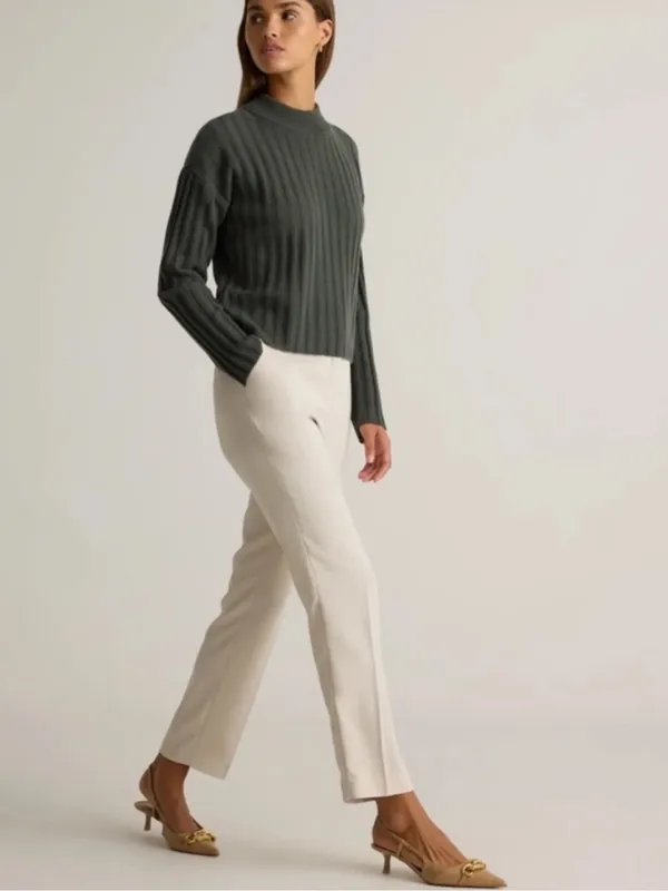 Quince Stretch Crepe Ankle Pants in Sand - Image 2