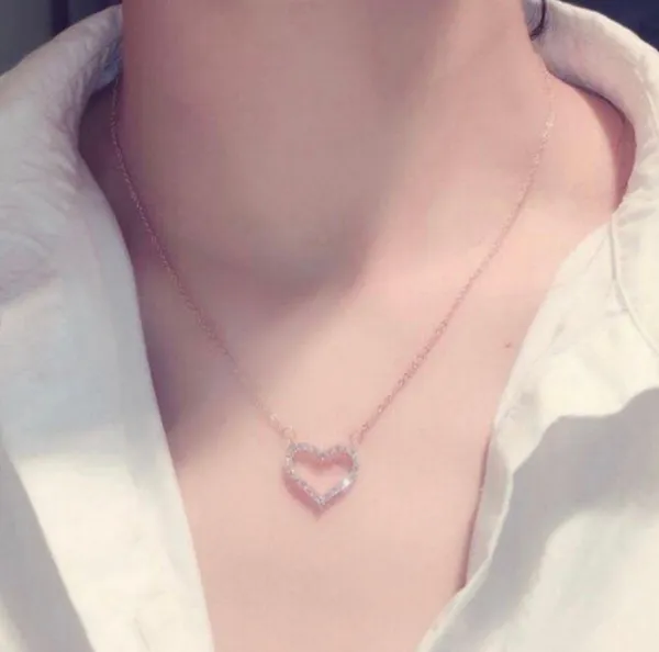 14K Rose Gold Plated Love Heart Pendant Necklace for Women - Image 5