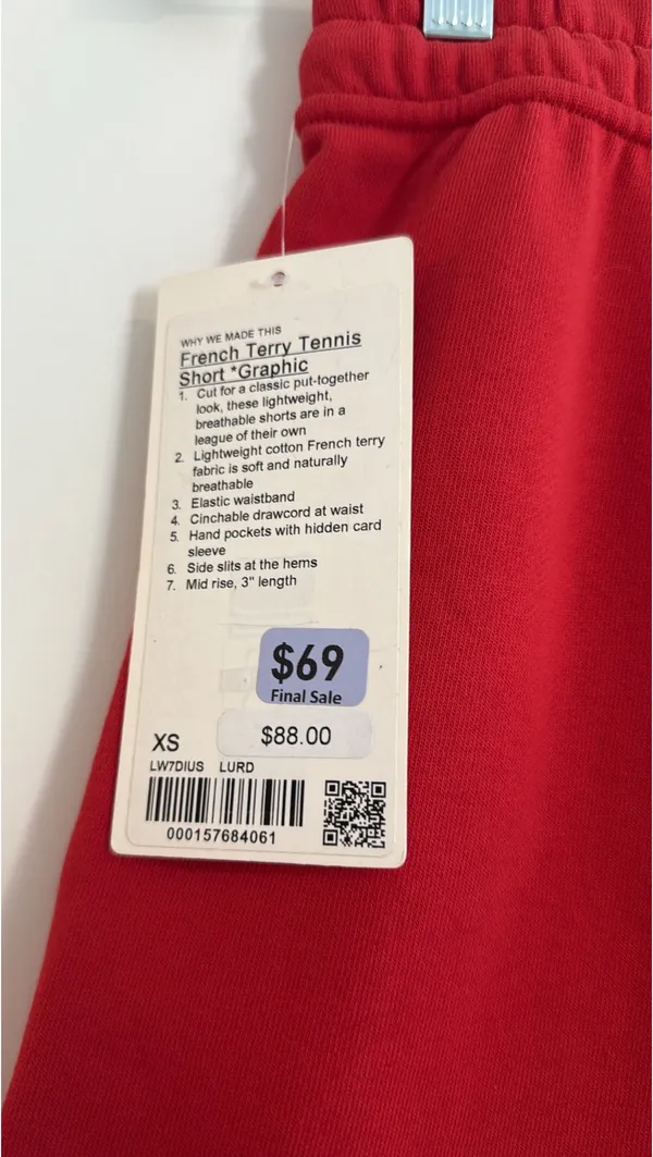 Lululemon XS French Terry Tennis Short - Image 9