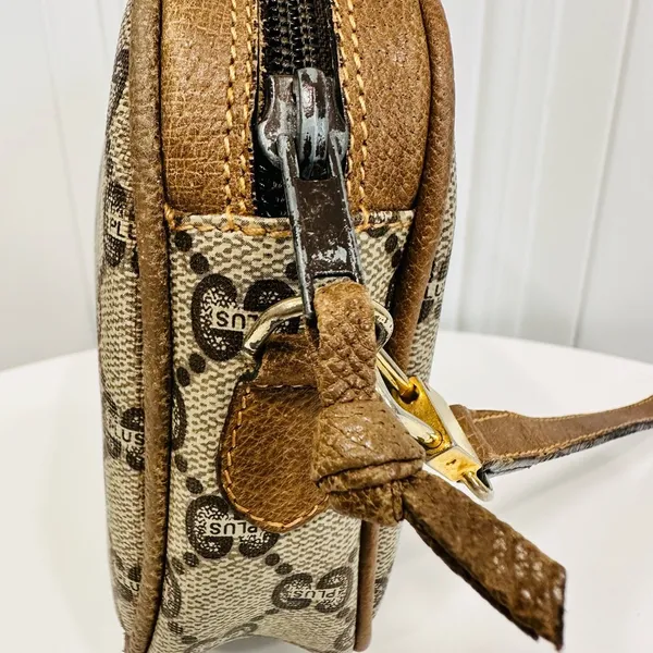 GUCCI PLUS GG Pattern Mini Shoulder Bag PVC Leather Brown ( Vintage) - Image 7