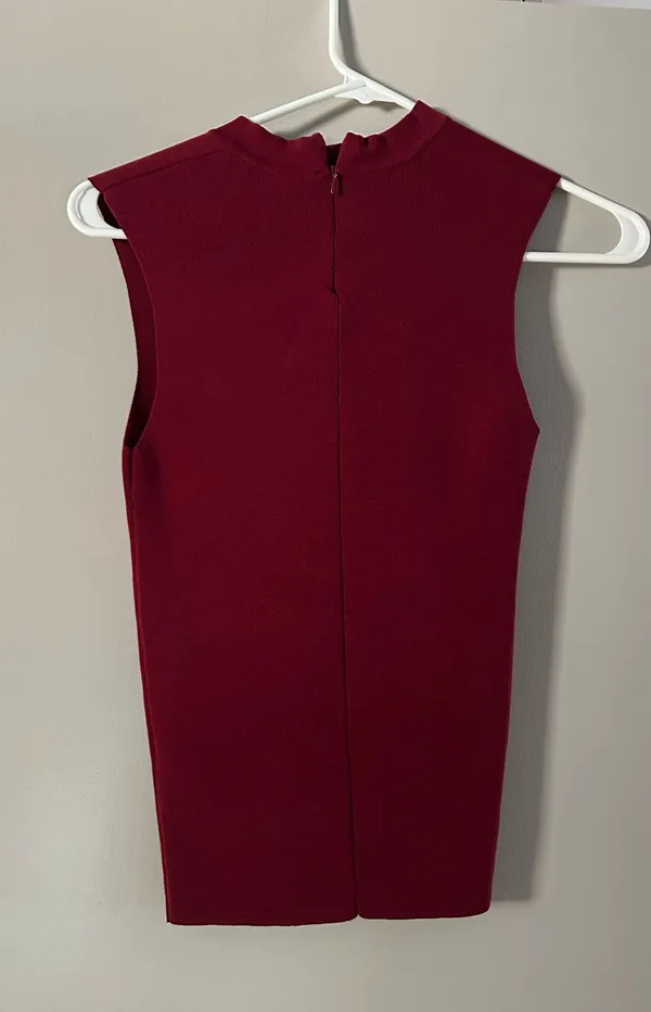 Zara Square Neck Burgundy Top  - Image 2
