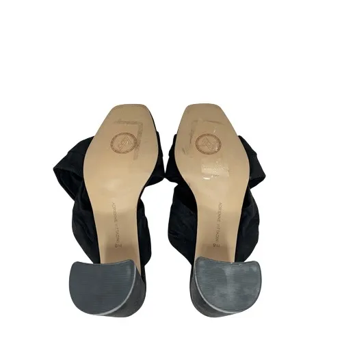 Adrienne Vittadini Black Faux Suede Crisscross Block Heel Mules Square Toe 9M - Image 7