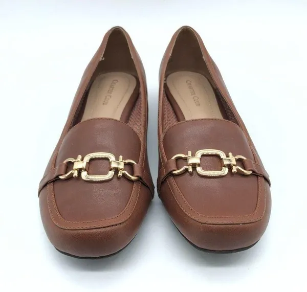 Charter Club Womens Alettee Loafers Flats Slip On Faux Leather Brown 8 - Image 2