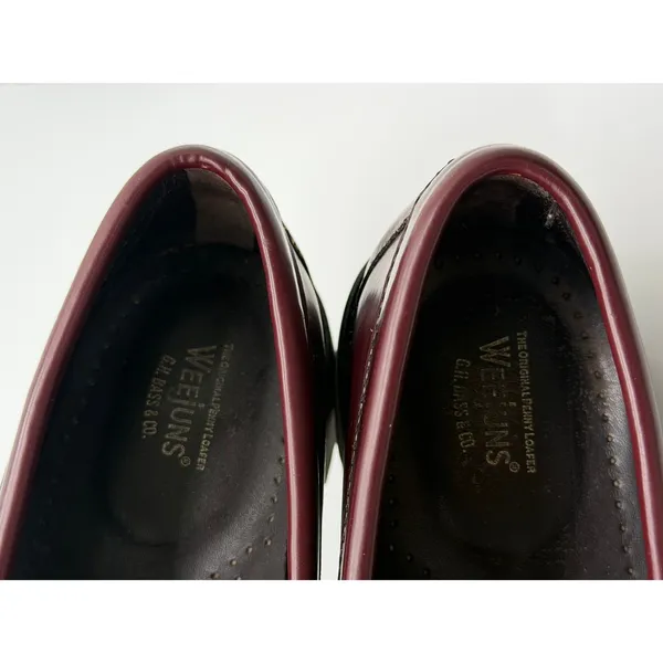 G.H. Bass Weejuns Penny Loafers Womens 7 Burgundy Lug Sole - Image 8