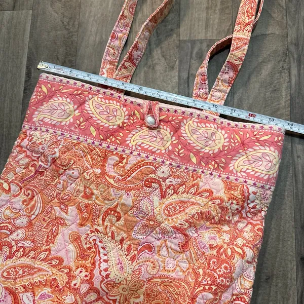 Vintage Vera Bradley Retired Sherbet Paisley Quilted Tote Bag Shoulder Purse - Image 3