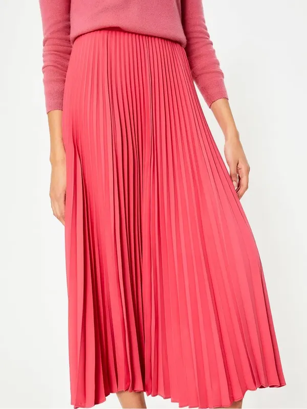 Boden • Kristen Pleated Skirt in Strawberry Shortcake Pink midi coral accordion - Image 13