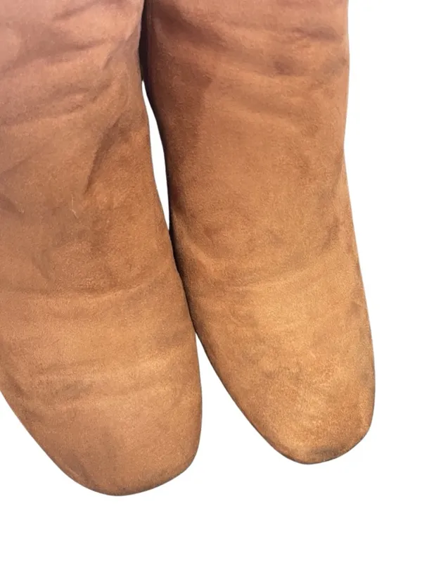 Calvin Klein Cosetta Faux Suede High Calf Tall Boots SZ 9 Heel Classy Boho Chic - Image 5