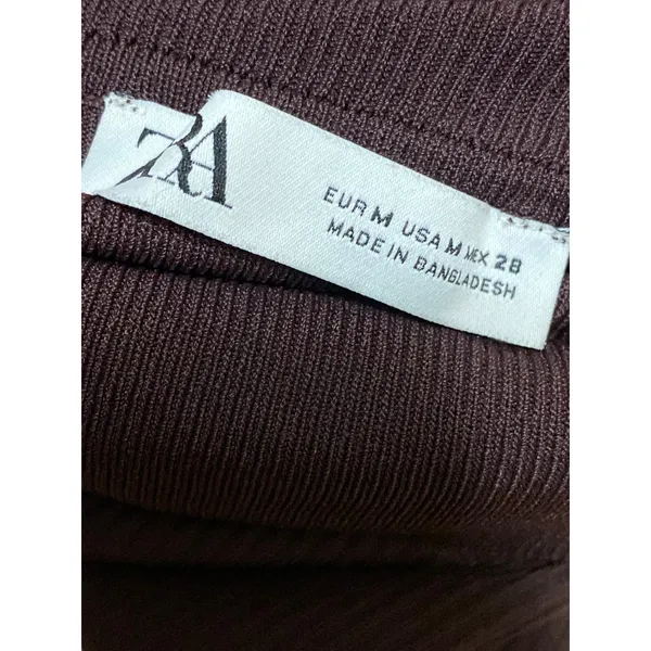 Zara Women's Brown Long Sleeve Turtleneck Ribbed Knit Slim Sweater Top Size M - Image 5