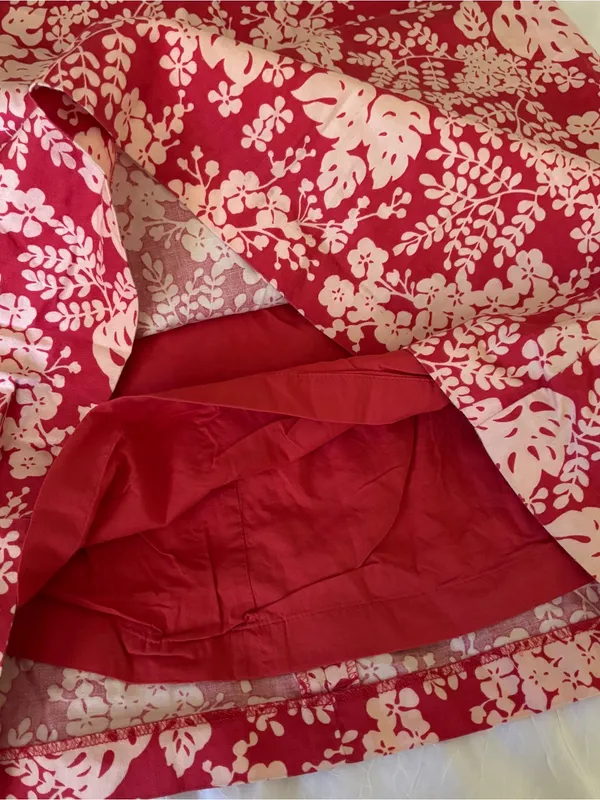J. Crew Red and White Floral Halter Midi Dress 100% cotton y2k - Image 11