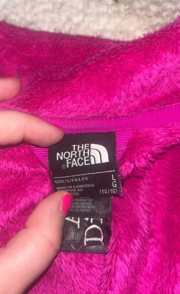 Girls Pink North Face Jacket - Image 2