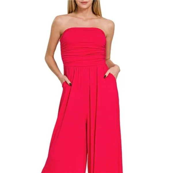 Zenana Double Layered Strapless Tube Top‎ Jumpsuit - Image 2