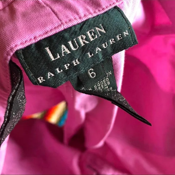 LRL RALPH LAUREN Pink Sporty Preppy Utility Carpenter Cargo Shorts Golf Tennis Country Club Cotton Drawstring Waist Hiking Camping Glamping Adventure Explorer Summer Beach Streetwear Vintage 2000s Y2K Sz 6 - Measurements in pics - Image 3