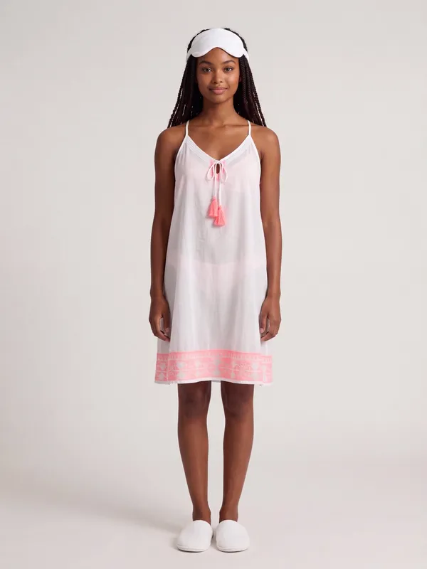 Artisan NY Boho Cotton Resortwear Nightgown pajamas vacation house dress coverup - Image 2