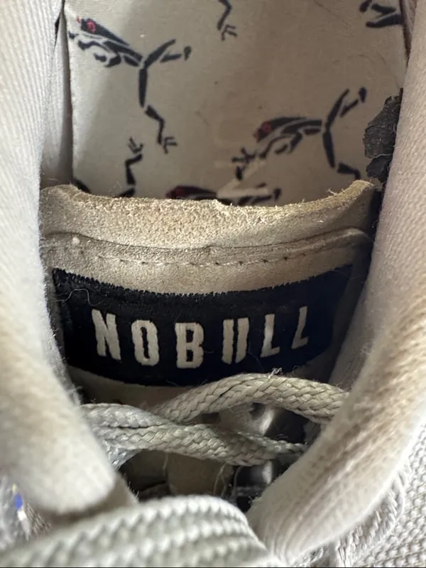 NOBULL white gray Frog-Print Trainer Interior W 8.5 M 7 workout weightlifting - Image 11