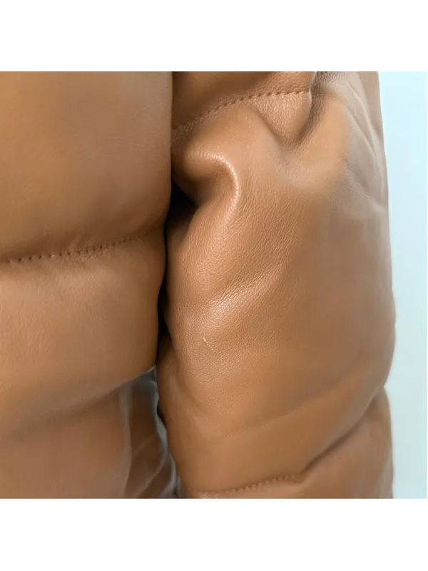 Abercrombie & Fitch vegan leather mini puffer jacket - size S - Image 8