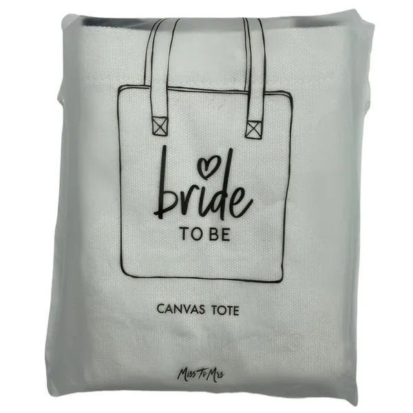 Miss To Mrs “Bride To Be” Wedding Canvas Tote Bag NEW - Image 3