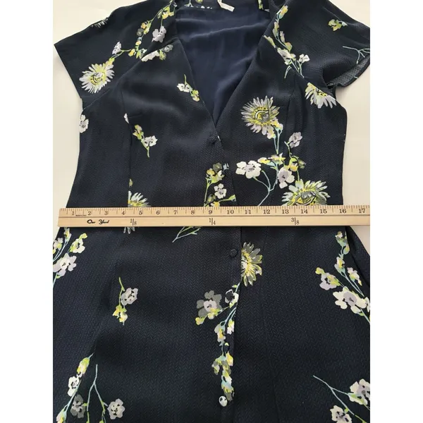 Free People Lost in You Navy Floral Midi Dress Hi Low Size M Western Romantic - Image 9