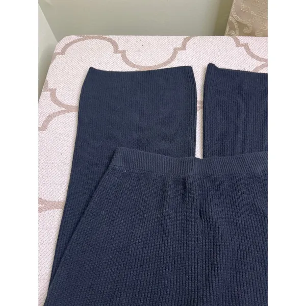 GAP CashSoft Shake Black Wide Leg Ribbed Pull-On Pants Size S Tall Super Soft - Image 14