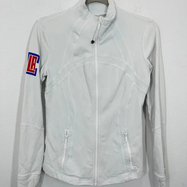 Lululemon LA Clippers Athletic Jacket Zip Up White Women's Size 8 Basketball NBA - Image 2