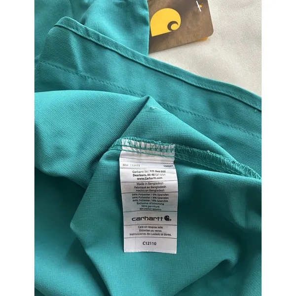 Carhartt Force Cross-Flex Women’s Scrub Top XL Green Medical Dentist Tech NWT - Image 12