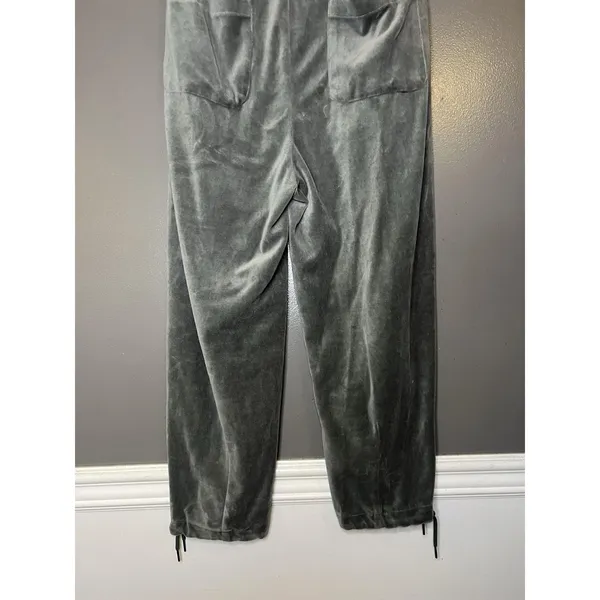 Urban Outfitters Velour Pants Womens Medium Green Jogger Drawstring Relaxed Fit - Image 6