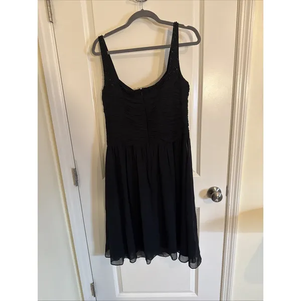 Vintage Jones New York 100% Silk Black Beaded Slip Dress Size 14 Whimsigoth - Image 3