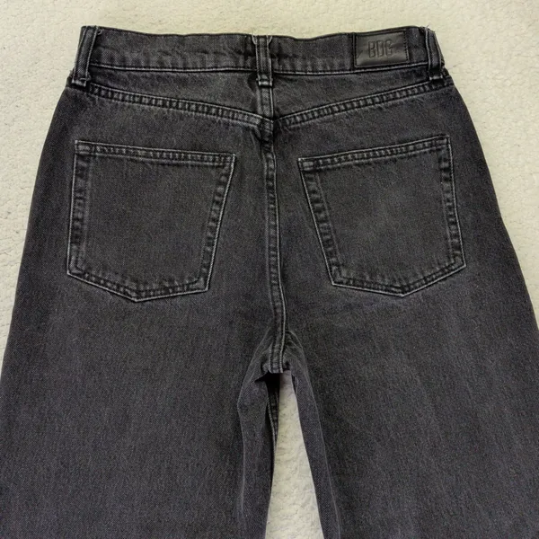 BDG Urban Outfitters Pax High Rise‎ Straight Jeans Washed Black Raw Hem W28 L32 - Image 5