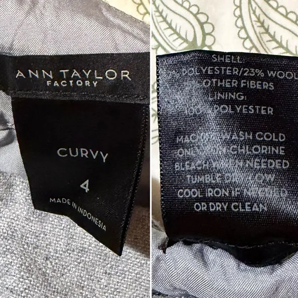 Ann Taylor Factory Lined Wool Blend Gray Trousers Full Length 4 Curvy - Image 11