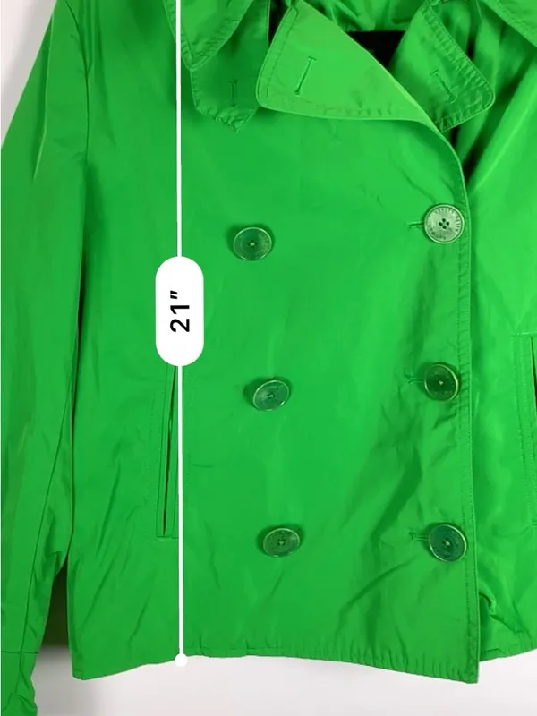 Lauren Ralph Lauren Jacket 8 Green Double Breasted Cropped Lightweight - Image 12