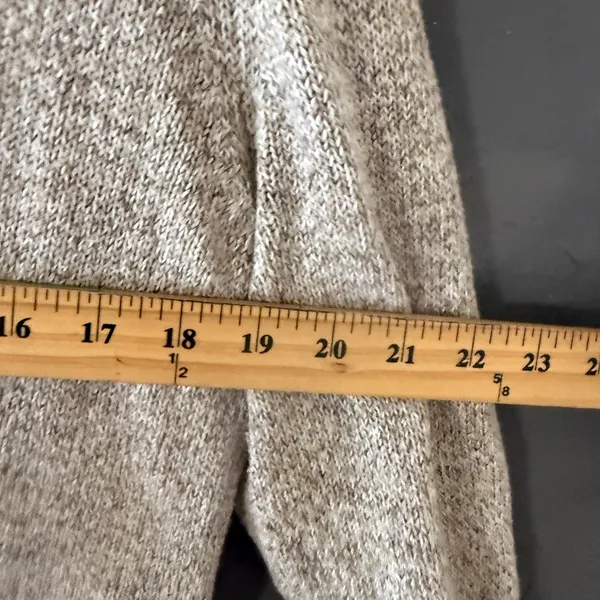 Liz & Co Womens Oatmeal Marled Knit Hoodie Henley Sweater Large Beige‎ Pullover - Image 6
