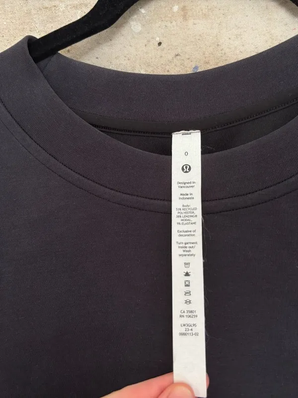 Lululemon Softstreme Perfectly Oversized Cropped Crew, Black - Image 3
