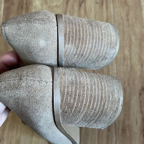 JOIE Wevenly Suede Block Heel Shoe Tan Slip On Chunky Square Toe Loafer size 9.5 - Image 2
