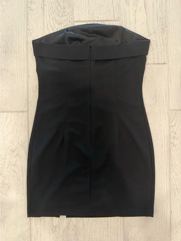shein black strapless dress  - Image 3