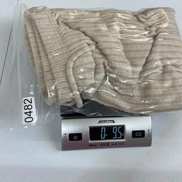 Women's beige soft‎ ribbed pull on drawstring high waisted lounge pajama pants M Size M - Image 8