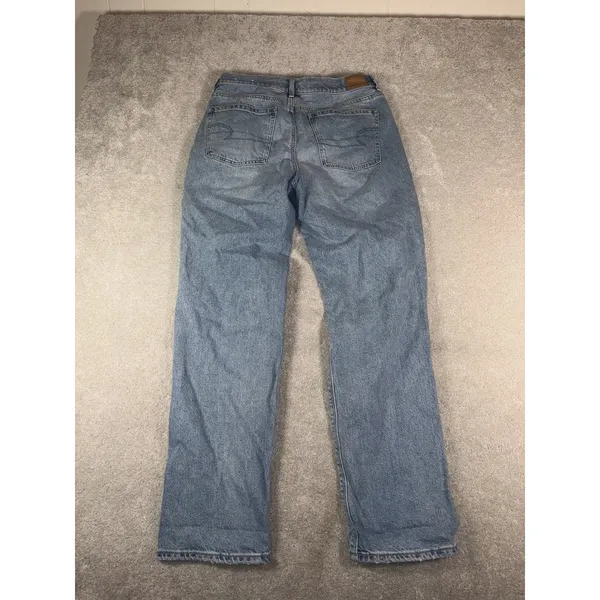 American Eagle Women's Size 12 Long Ripped Distressed Light Wash Comfort Stretch - Image 7