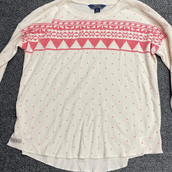 POLO Ralph Lauren kids youth thermal waffle long sleeve top fair isle winter XL - Image 2