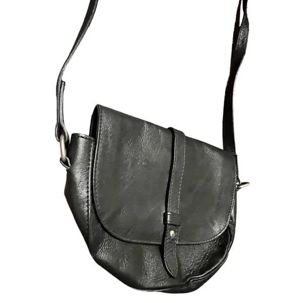 American‎ Eagle Black Leather Purse Made in Italy - Image 2