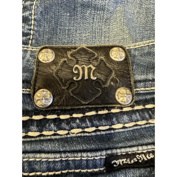 Miss Me Jeans Women's Blue Boot Rhinestone Cowgirl JP5014 Size 29‎ Southwestern - Image 8