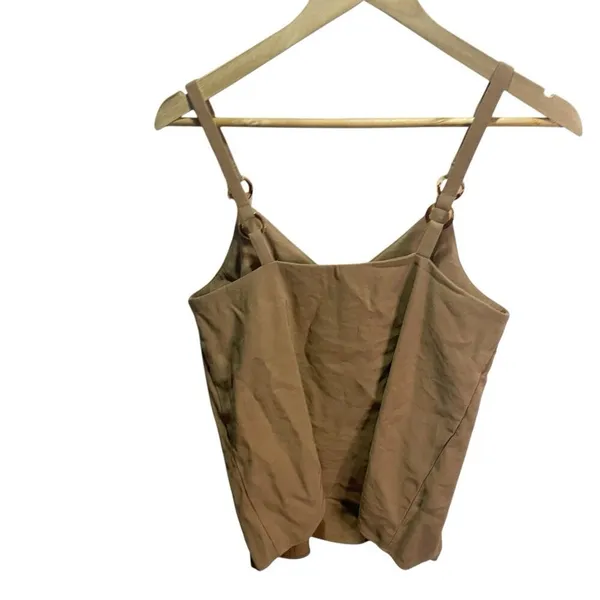Topshop‎ Womens Brown Ring Detail Cami Top Spaghetti Strap Business Casual 6 - Image 4