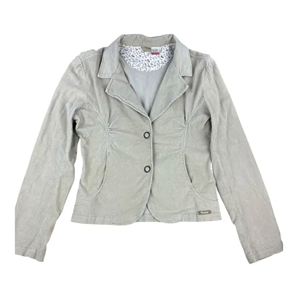 Y2K Unionbay Tan Corduroy Stretch Blazer Jacket Womens Large Button Front Beige - Image 2