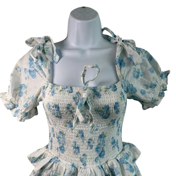 Amy Jane London Believe In Your Own Magic Mini Dress XS Floral Smocked Bodice - Image 9