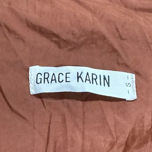 Grace Karin Brown Quilted Coat Jacket Women’s Small - Image 3
