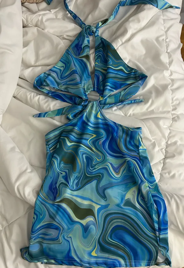 Blue Mini Dress - Image 3